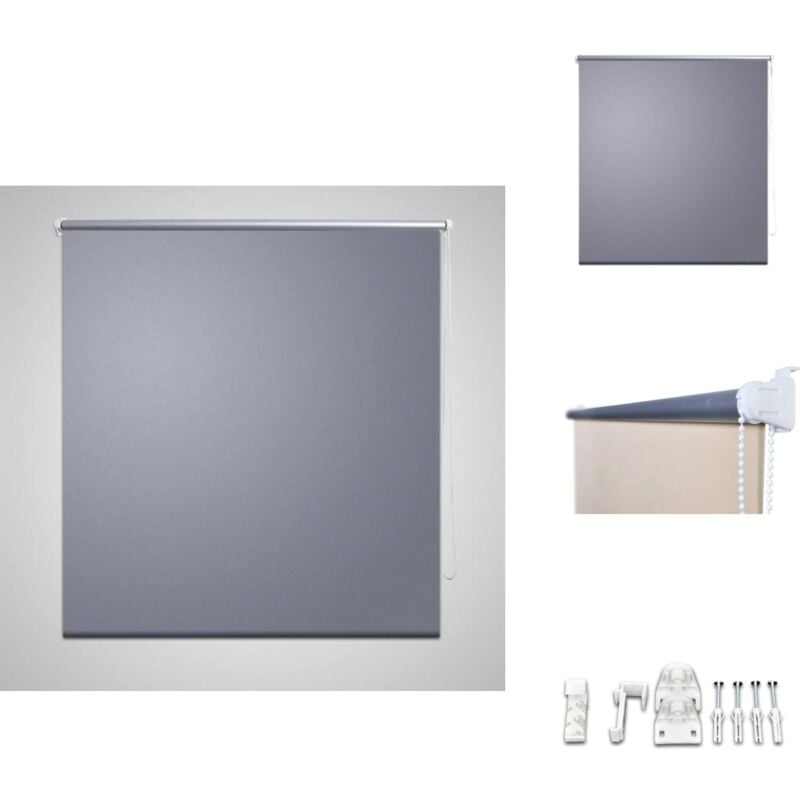Verdunkelungsrollo 160 x 230 cm grau - Verdunkelung Rollo - Fensterrollo - Raffstore - Raumteiler - Schlafzimmer Rollo