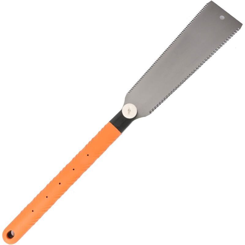 Japanische Handsäge mit Doppelschneide „Ryoba Saw“ – austauschbare Sägenzahnung mit flexibler Klinge für Holzbearbeitung, orange
