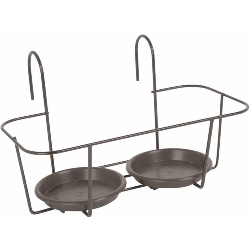 Jardifer - Haken-Blumentopfhalter grau für 2 Töpfe