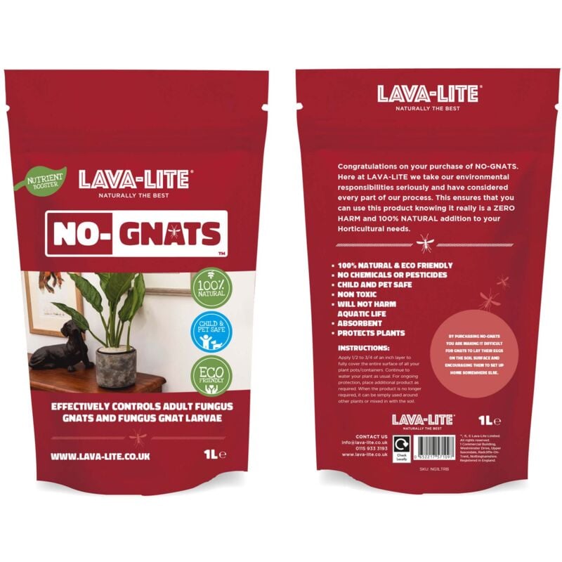 Jardinion Trauermücken bekämpfen, Lavagranulat, 100% natürlich, Pflanzgranulat gegen kleine Fliegen in Blumenerde - 1 Liter