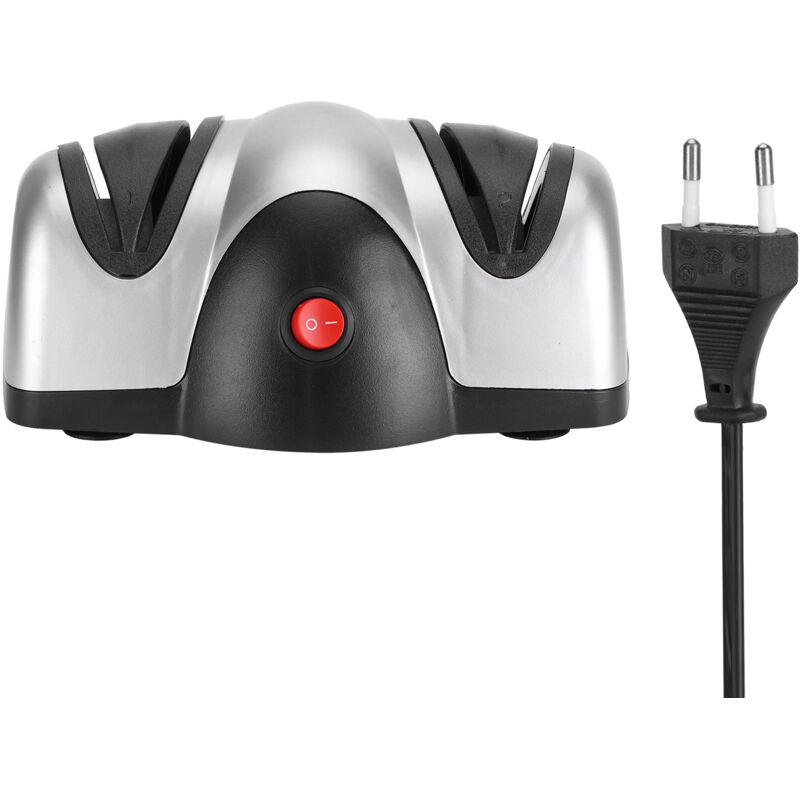 Eosnow - Elektrischer Messerschärfer, Schleifmaschine, 2-stufiges Schärfwerkzeug, Küchenzubehör, eu, 220 v, Silber, Schwarz