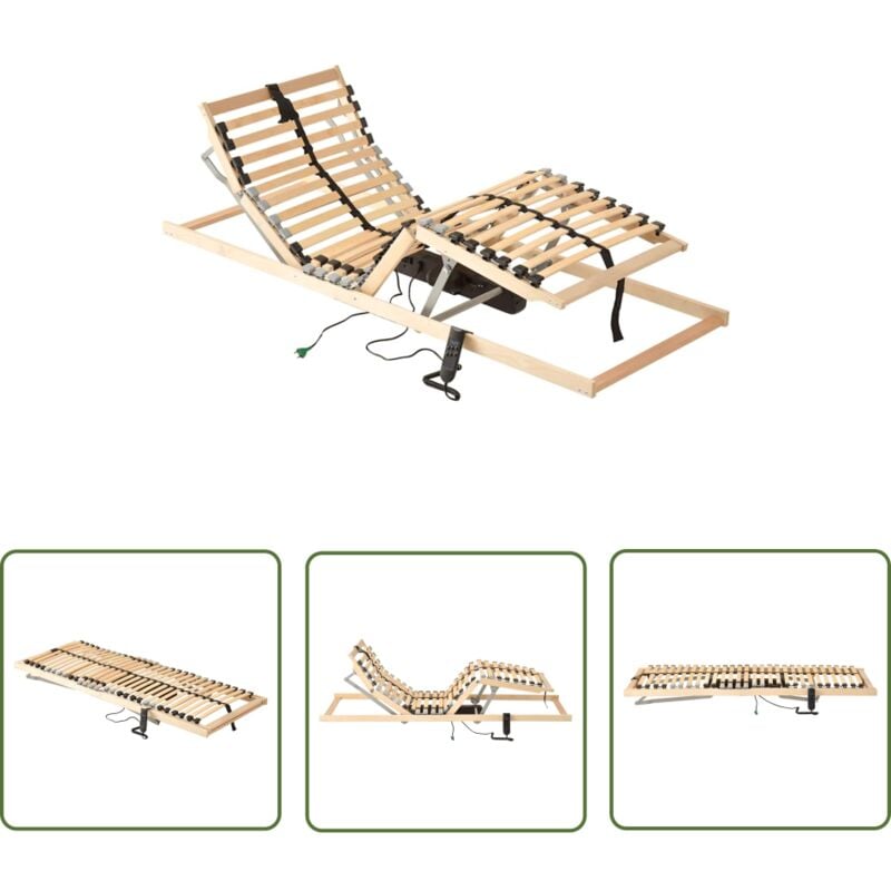 The Living Store Lattenrost Elektrisch mit 28 Latten 7 Zonen 70x200 cm - Elektrischer Lattenrost - Lattenrost 70x200 - Bettenrahmen - Schlafräume