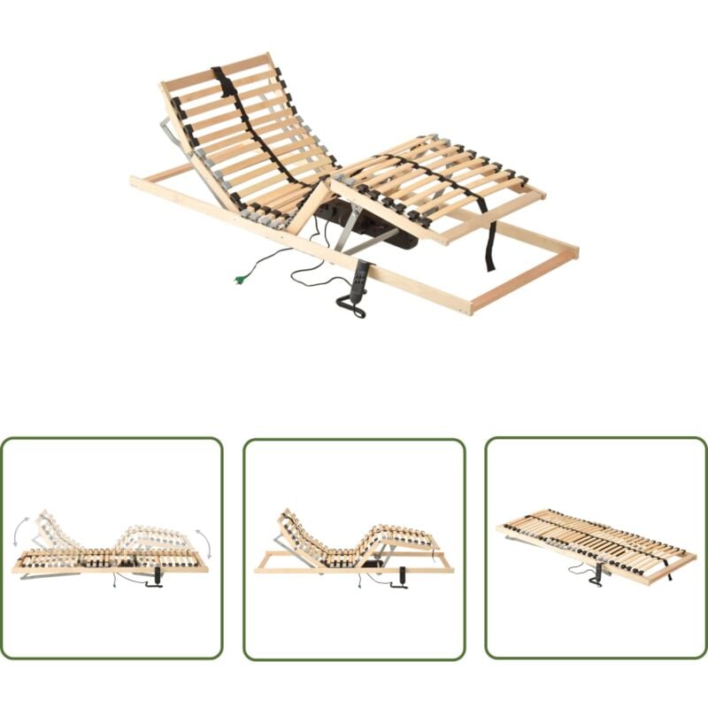 The Living Store Lattenrost Elektrisch mit 28 Latten 7 Zonen 80x200 cm - Elektrischer Lattenrost - Lattenrost Mit Motor - Bettenrahmen - Lattenrost