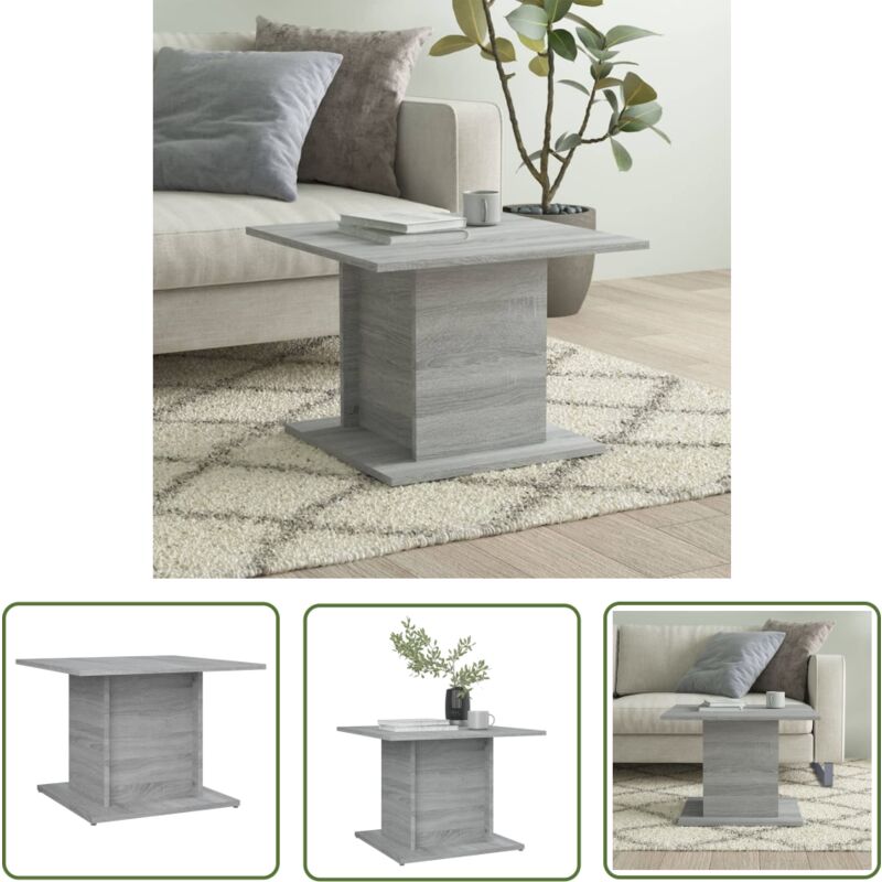 The Living Store Couchtisch Grau Sonoma 55,5x55,5x40 cm Holzwerkstoff - Couchtisch - Wohnzimmertisch - Grau - Holztöne - Holzwerkstoff