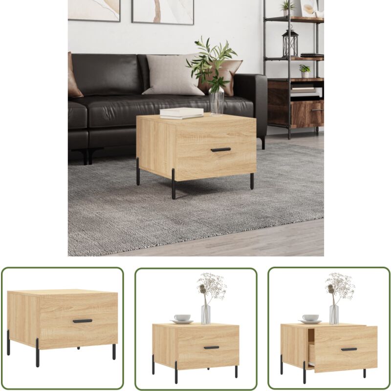 The Living Store Couchtisch Sonoma-Eiche 50x50x40 cm Holzwerkstoff - Couchtisch - Wohnzimmerstil - Esszimmertisch - Sideboard - Möbelstück