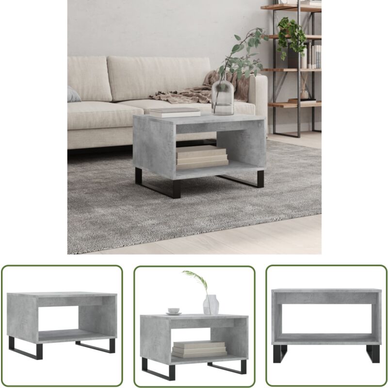 The Living Store Couchtisch Betongrau 60x50x40 cm Holzwerkstoff - Eleganter Couchtisch - Wohnzimmerstil - Holzwerkstoff Möbel - Sideboard