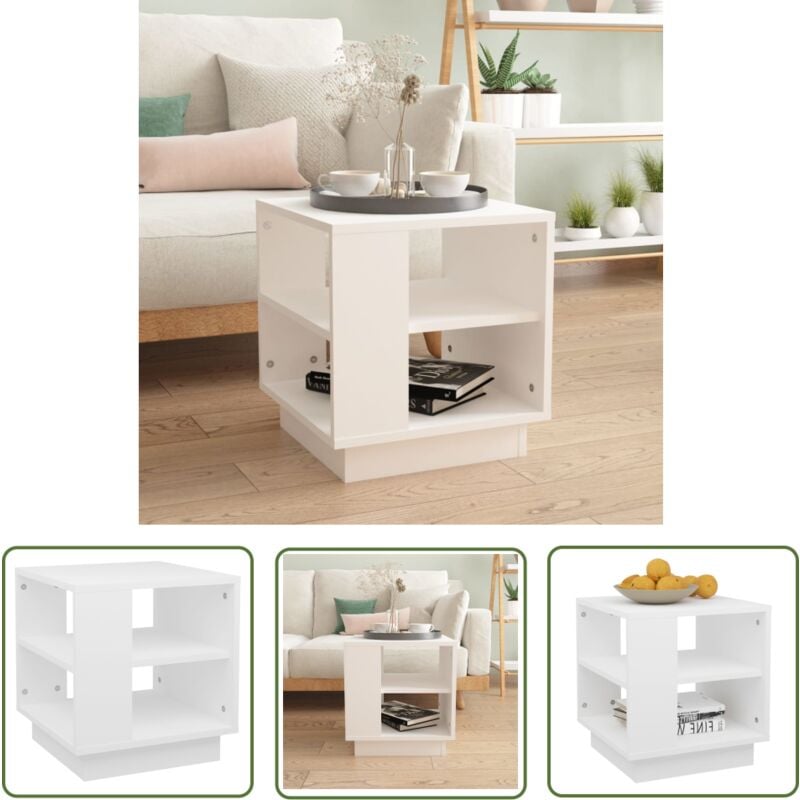 The Living Store Couchtisch Weiß 40x40x43 cm Holzwerkstoff - Couchtisch - Wohnzimmertisch - Beistelltisch - Weißer Couchtisch - Moderner Couchtisch