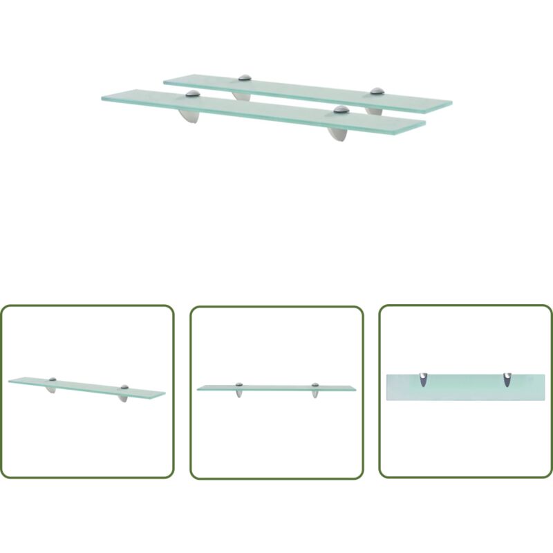 The Living Store Schweberegale 2 Stk. Glas 60x10 cm 8 mm - Wandregal - Glasregal - Badezimmerregal - Dekoratives Regal - Modernes Regal