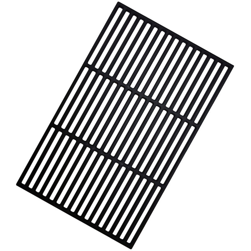 Jiubiaz Gusseisen Grillrost 41,5 × 27,5 cm – Emaillierter Grillrost für Holzkohlegrill, Gasgrill & Backofen, Robustes BBQ Zubehör, Schwarz