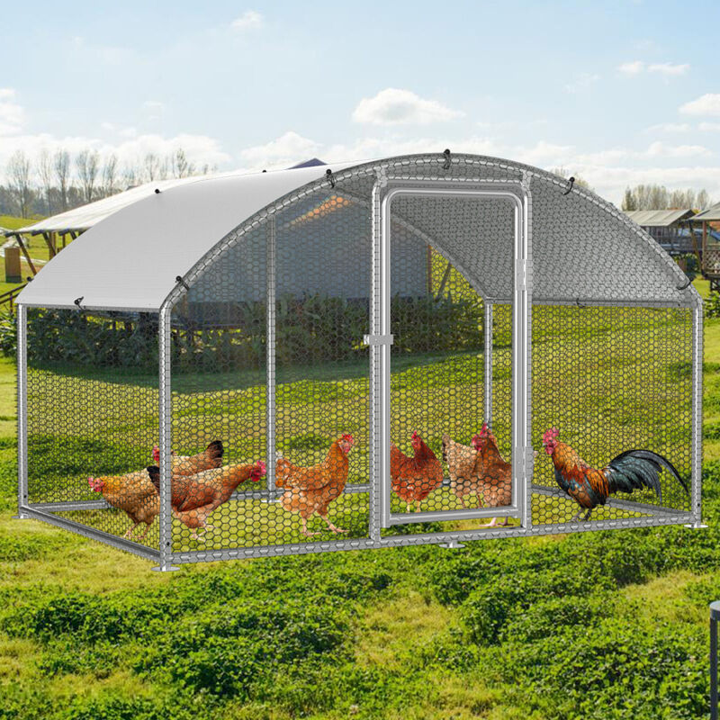 Jiubiaz Hühnerstall 3x2x2m Bogenaufsatz Hühnerhaus Kleintierstall Freilaufgehege Kleintiergehege Voliere Freigehege Hühnerkäfig Geflügelstall