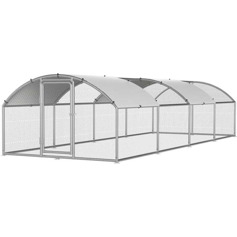 Jiubiaz Hühnerstall Hühnerhaus 3x8x2m Bogenaufsatz Kleintierstall Freilaufgehege Kleintiergehege Voliere Freigehege Hühnerkäfig Geflügelstall