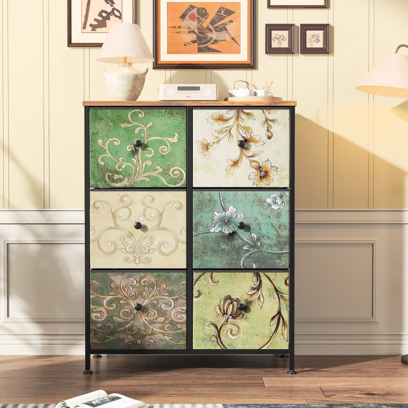 JOOKGBD-Kommode 67.5x30x86.5cm mit Schubladen aus Stoff ,Schminktisch,Schubladenschrank,TV Kommode,Aufbewahrungsschrank,für Wohnzimmer Schlafzimmer
