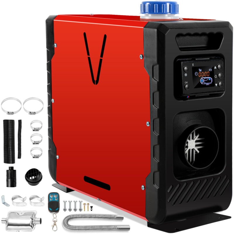 Swanew 12V 8KW Diesel Standheizung 12V 24V Bluetooth-Steuerung Integration Air Diesel Luftheizung lcd für Auto pkw lkw Wohnmobil Rot