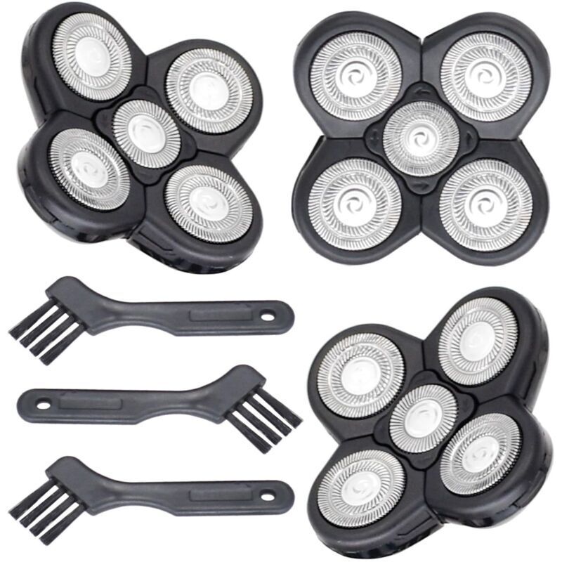 Set mit 3 Ersatzklingen für das Freedom Head Rasier-Set, 5 Ersatzköpfe für Herrenrasierer, Ersatzklingen für Elektrorasierer, 3 Bürsten