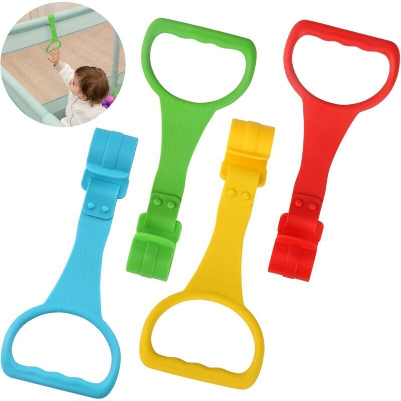 Laufgitter-Ringset für Babys, 4-teiliges Ringset für Babybett und Laufgitter, Babybettring, Gleichgewichtstrainingsringe, ideal, um Babys beim