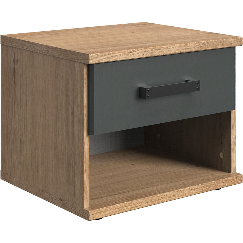 Jugendzimmer Nachtkonsole in Plankeneiche EVERTON-43 mit Schubkasten, b x h x t ca. 46 x 38 x 40cm