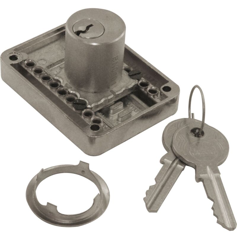 JuNie 2828 Zylinder-Kastenschloss Sperre BN 0101, Zylinder Messing vern. matt