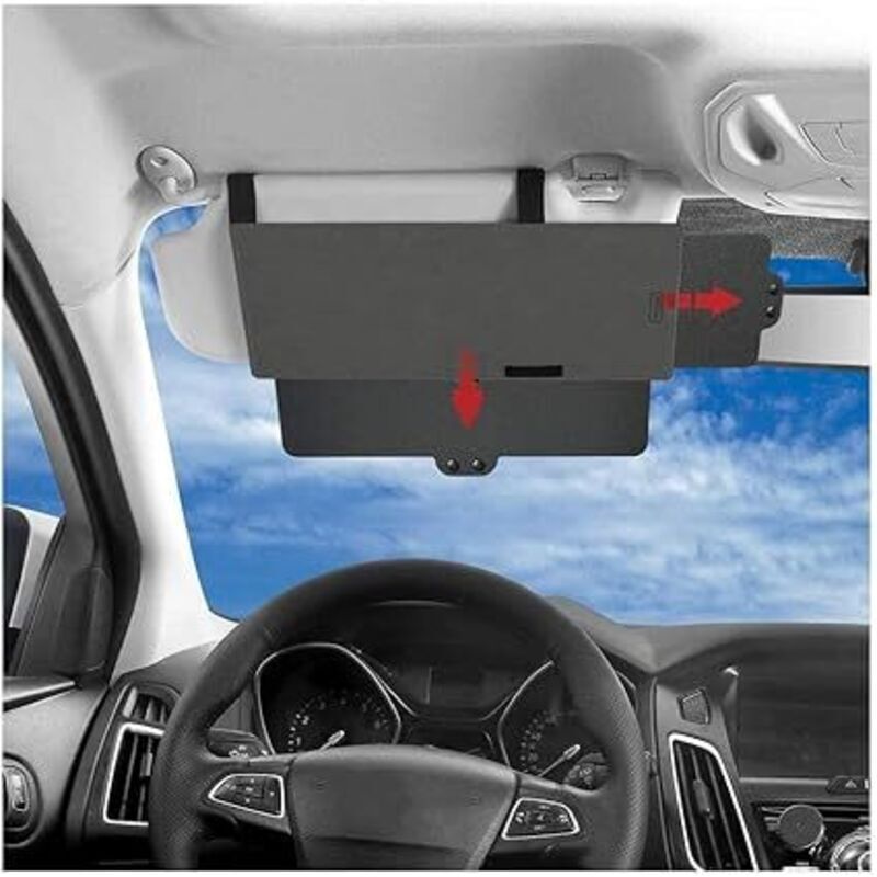 Junzheng Sonnenblendenverlängerung für Autos, blendfreie Sonnenblendenverlängerung für Autos, UV-Schutz für Fahrer- oder Beifahrersitz