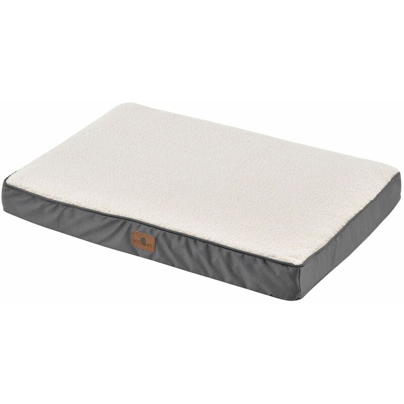 Juskys - Hundebett Milow orthopädisch - Hundekissen flauschig & stabil - Bezug abnehmbar & waschbar – Hundematte für kleine Hunde – Beige 92x69cm