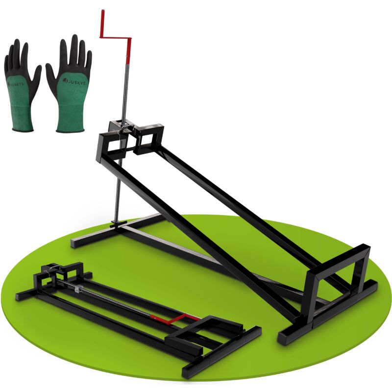Rasentraktorheber bis 400 kg - 45° Heber für Rasenmäher, Aufsitzmäher und Rasentraktor - Aufsitzrasenmäher Hebebühne Hebevorrichtung in Schwarz