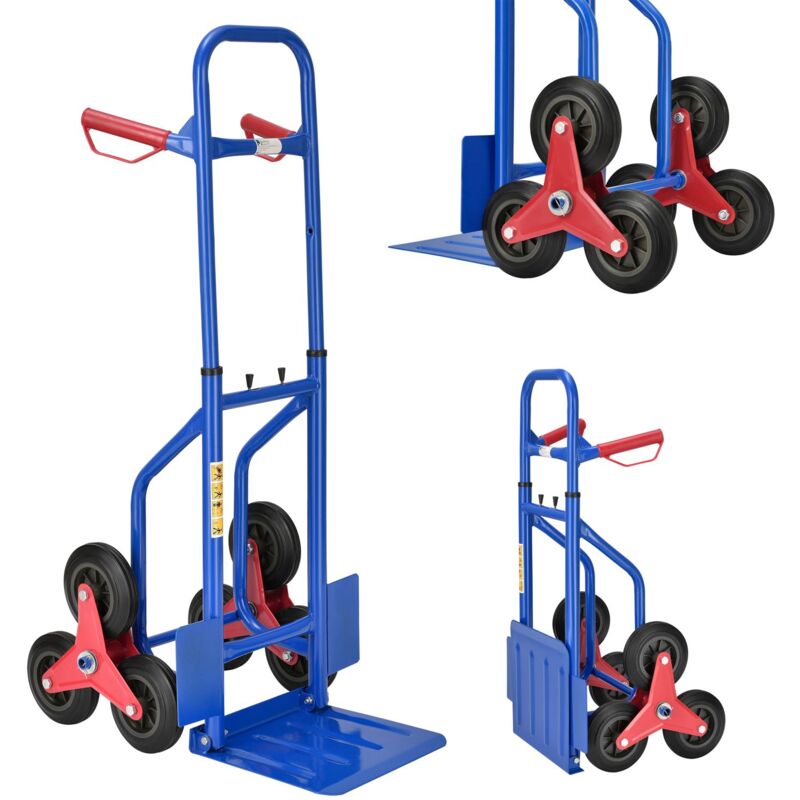 Treppensackkarre klappbar - Treppensteiger mit Hartgummireifen & Stahlrahmen – Sackkarre für Umzug & schwere Gegenstände Treppenkarren - Juskys