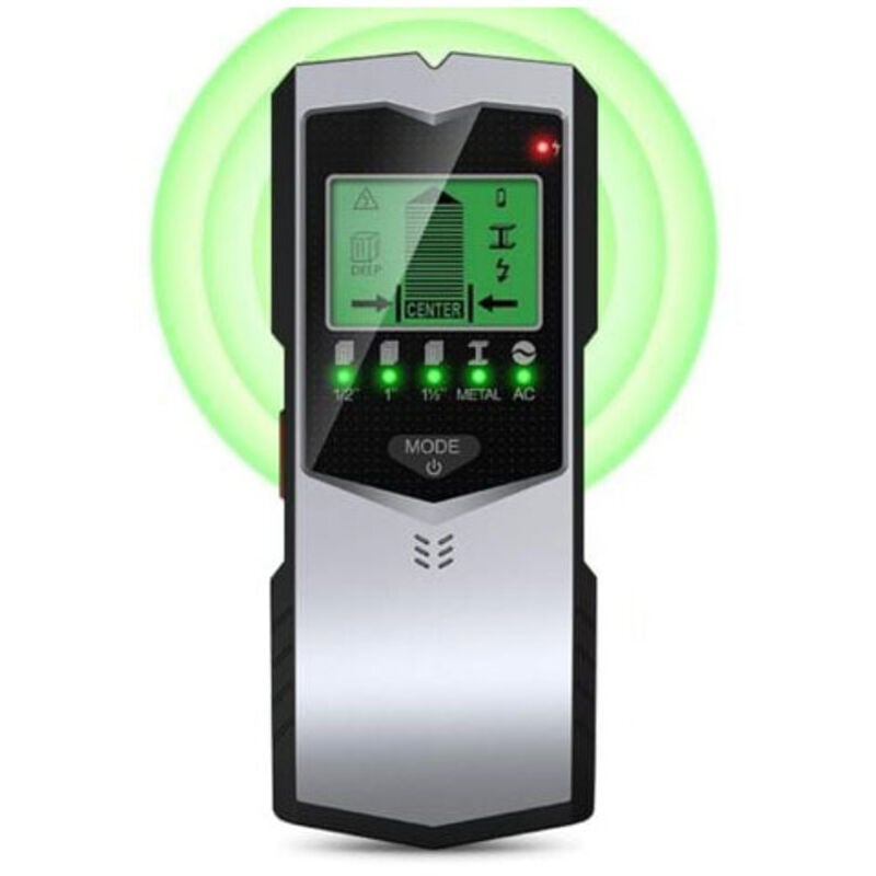 Gabrielle - Kabeldetektor, 5-in-1-Wanddetektor mit LCD-Display, wandmontierter Metalldetektor, Materialdetektor mit Audioalarm, Holz, Metall,