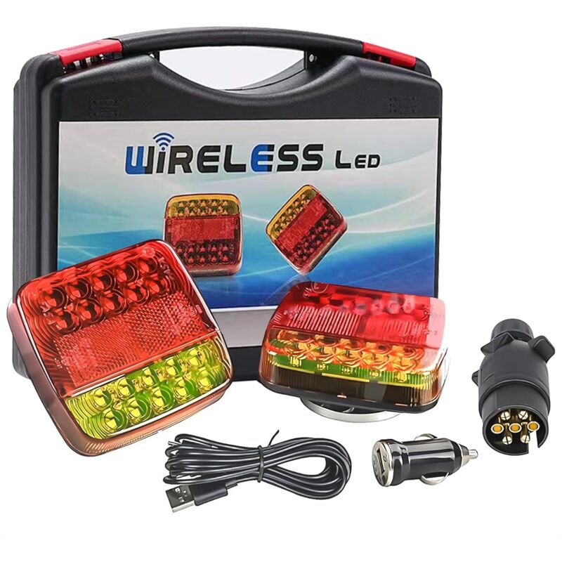 Kabellose Anhänger-Kennzeichenleuchte, magnetisches Anhänger-Rücklicht-Set, WiFi-LED-Leuchte, wiederaufladbare LED-Anhänger-Rücklichter, 12 V 24 V