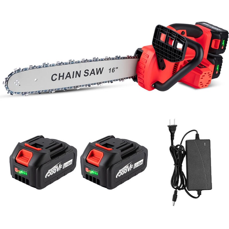 Onevan - Akku-Kettensäge 16 Zoll 20 m/s 80cm Kettensäge mit Öler – mit 2 Batterie