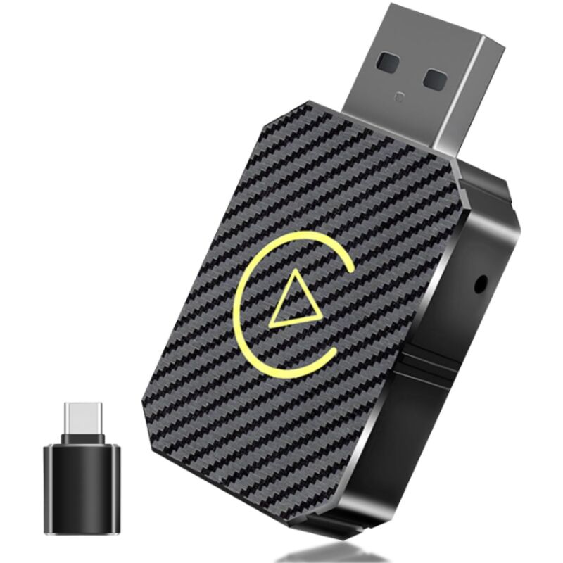 Kabelloser CarPlay-Adapter für Apple iPhone, kabelloser CarPlay-Adapter mit usb- und USB-C/Typ-C-Verlängerungskabel, kompatibel mit Autos ab 2016 und