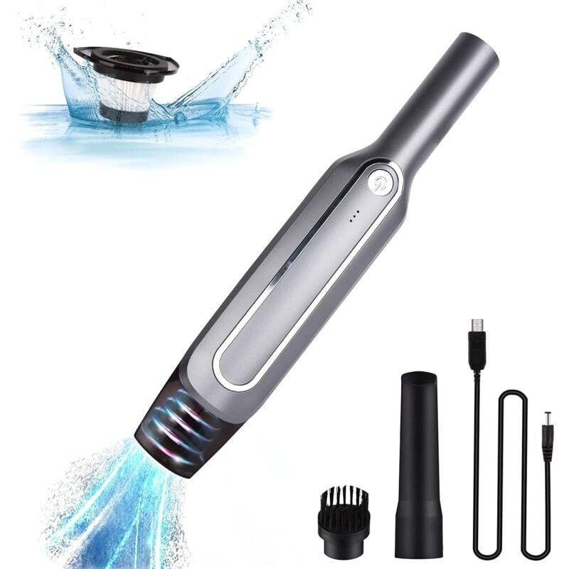 Kabelloser Handstaubsauger, 6000 Pa, tragbarer kabelloser Handstaubsauger, 2000 mAh Akku, Mini-Tischstaubsauger für Küche, Auto, Sofa und Tierhaare