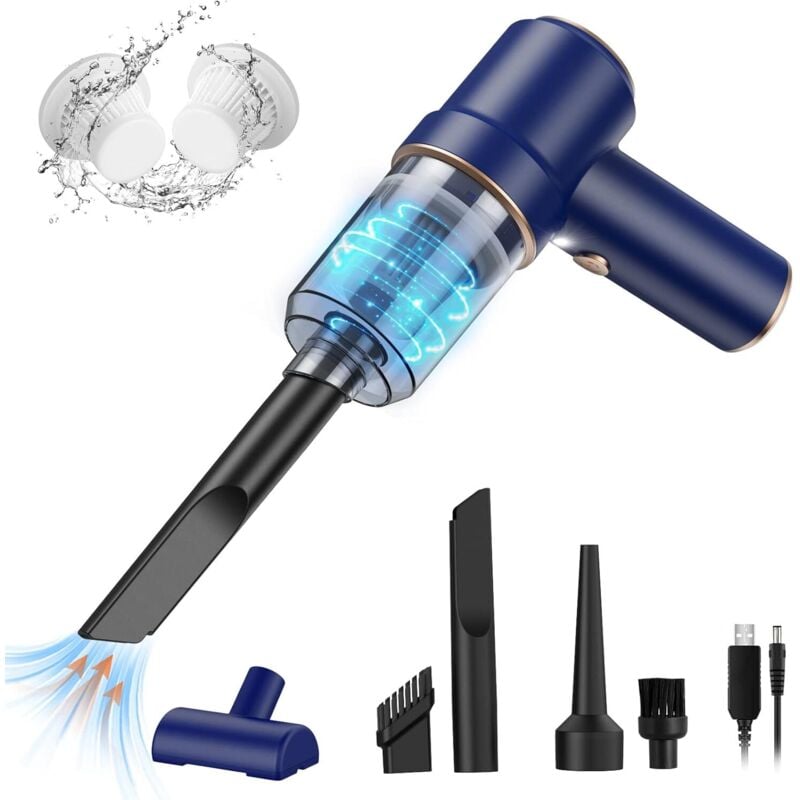 Kabelloser Handstaubsauger, Autostaubsauger, Mini-Handstaubsauger, starke Saugkraft, wiederaufladbar, 2-in-1, leichte Saugkraft zum Reinigen von