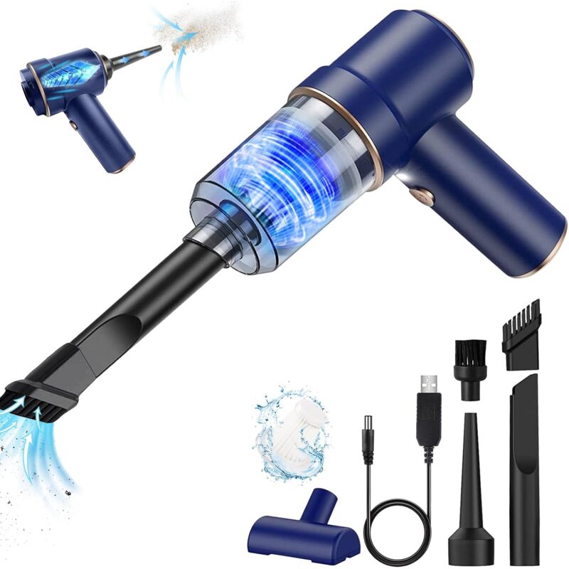 Kabelloser Handstaubsauger für das Auto, 45 w, 3600 mA, leistungsstarker Mini-Staubsauger, Handstaubsauger mit LED-Licht und waschbarem HEPA-Filter,