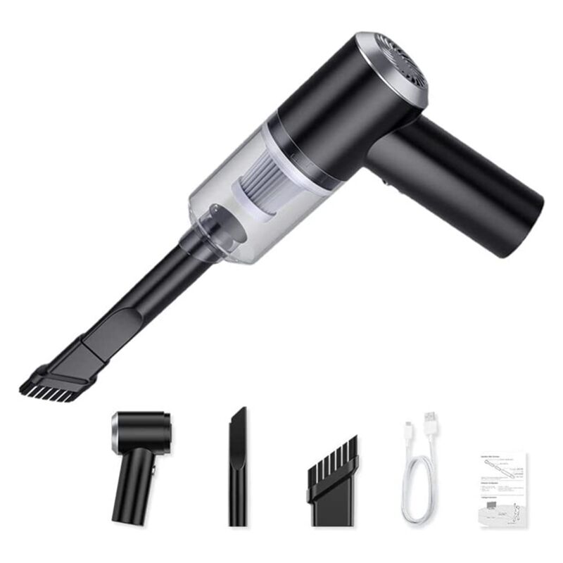 Kabelloser Handstaubsauger FüRs Auto, Saugkraft, Autostaubsauger, Kabellos, Wiederaufladbar, Tragbarer Staubsauger, Schwarz