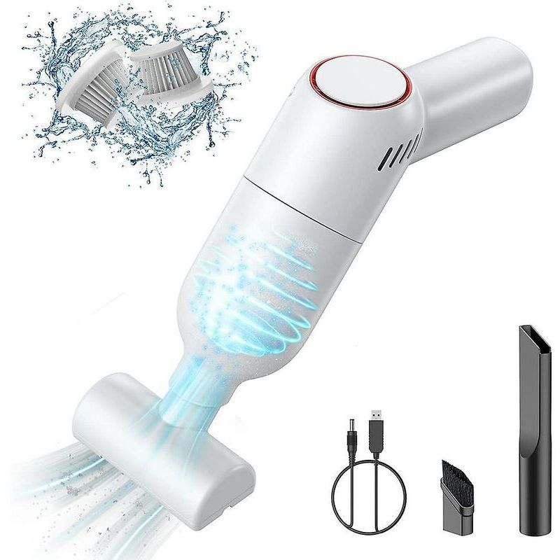 Kabelloser Handstaubsauger: Mini-Handstaubsauger mit Wiederaufladbarkeit, Starke Saugkraft, Tragbarer Nass- und Trocken-Autostaubsauger für