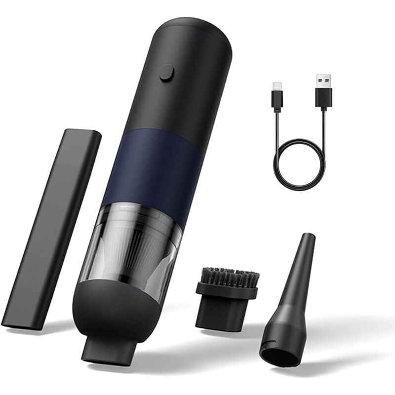 Kabelloser Handstaubsauger, tragbarer Staubsauger, leistungsstarker Handstaubsauger – 120 W, geräuscharm und schnell aufladbar, Mini-Autostaubsauger