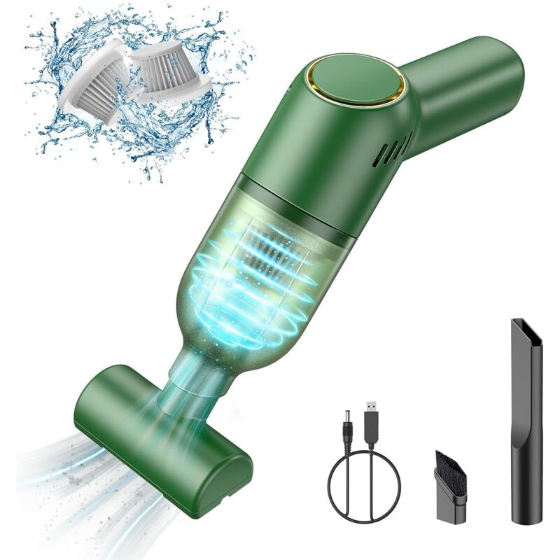 Kabelloser Handstaubsauger: Wiederaufladbarer Mini-Handstaubsauger mit starker Saugkraft, tragbarer kleiner Autostaubsauger für Teppiche