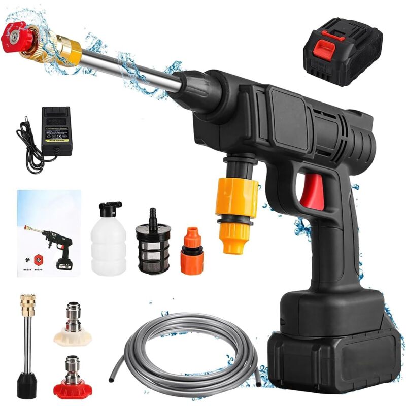Kabelloser Hochdruckreiniger, tragbare Wasserpistole mit 5-m-Schlauch, akkubetriebener Hochdruckreiniger