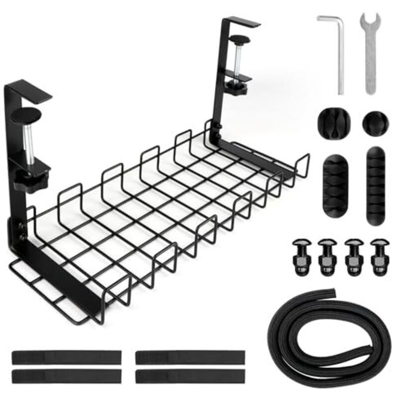 Kabelmanagement für den Schreibtisch, Kabelmanagement für den Schreibtisch ohne Bohren, Kabelaufräumset für den Schreibtisch für Büro, Zuhause