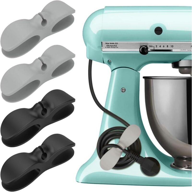 Kabelorganisator für Küchengeräte – Set mit 4 selbstklebenden Kabelaufwicklern