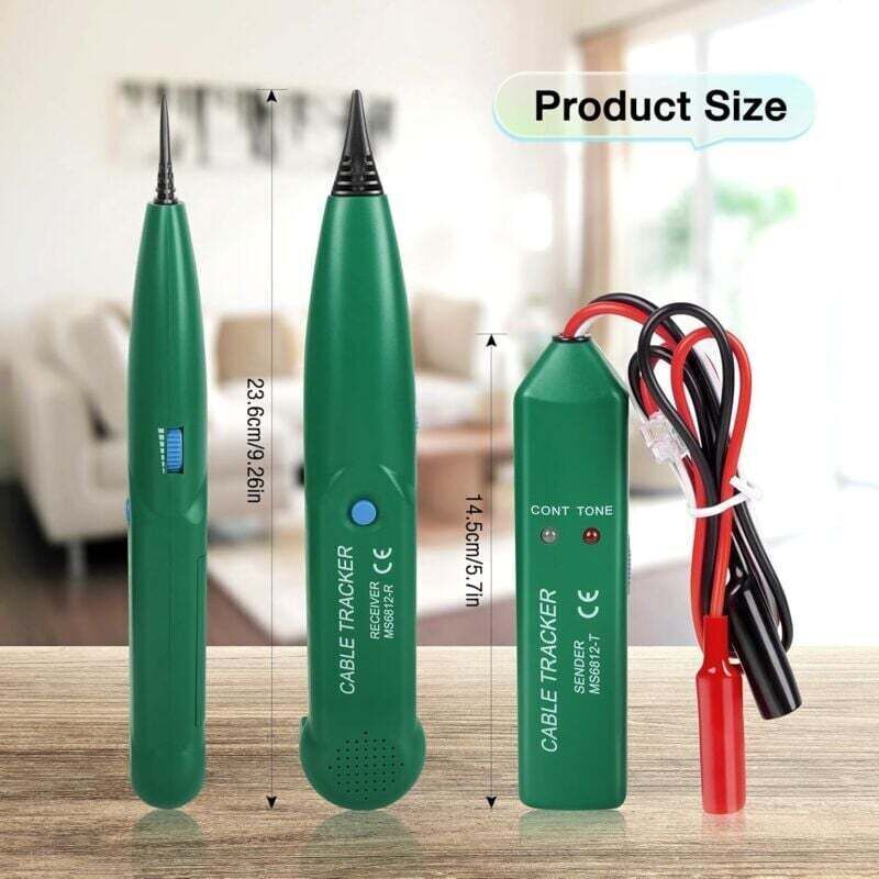 Kabelortungsgerät, MS6812 Elektrischer Kabeldetektor, Tragbares Kabelortungsgerät, Telefonkabeltester für Telefone, Kabelverfolger,