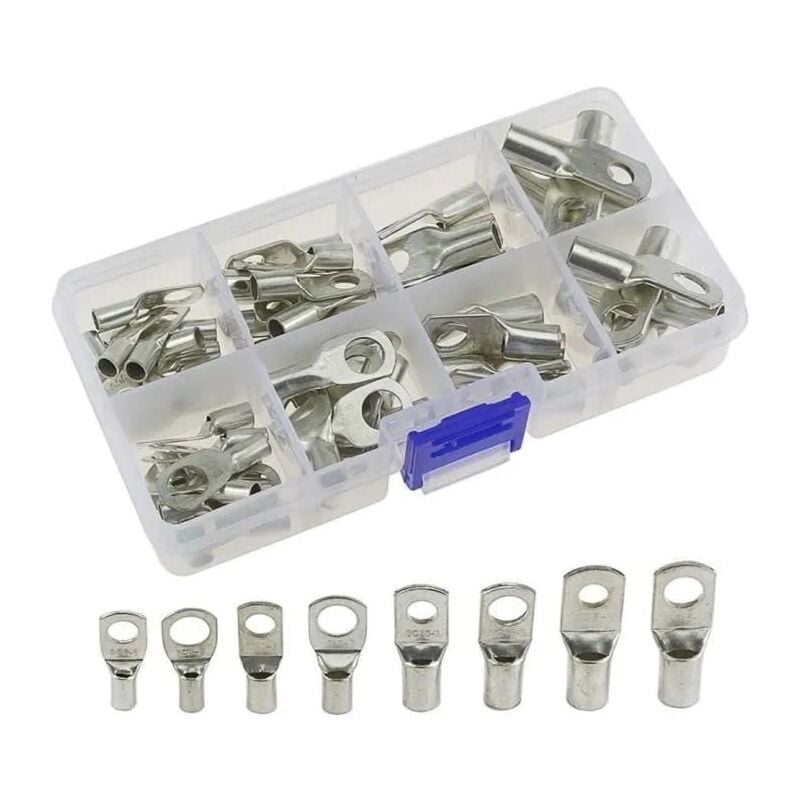 Dolaso - Kabelschuhe Crimpverbinder – 60 Stück – verzinntes Kupfer – Bolzenloch – für Autobatterie