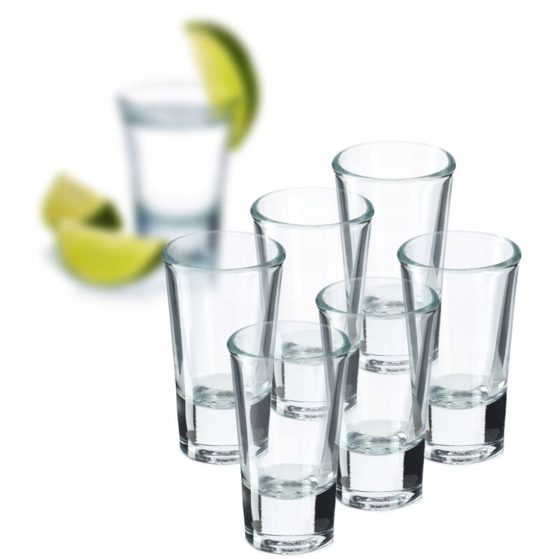 6er-Set Schnapsgläser – spülmaschinenfest – 25 ml – bleifreies, klares Glas – für Wodka, Likör - Kadax