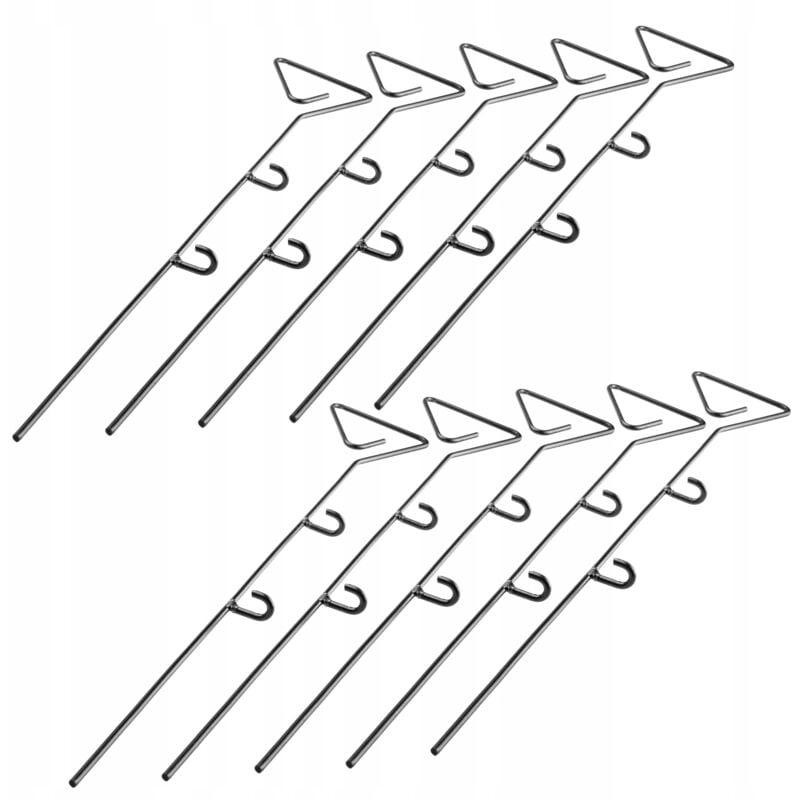 Kadax - Blumenstütze aus Stahl, Stützstäbe, für Orchideen, Dreieck, 45cm, 10 Stück