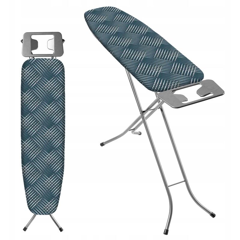 Bügelbrett mit Bügeleisenablage, 110x30cm, Blau - Kadax