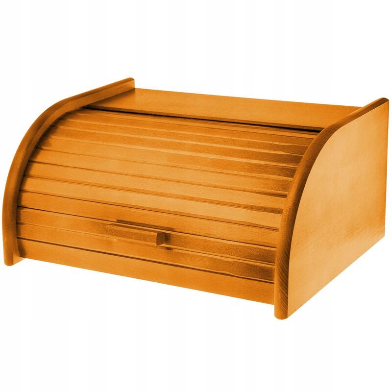 Geräumiger Brotkasten aus hochqualitativem Holz, Brotbehälter mit Rolldeck - Kadax