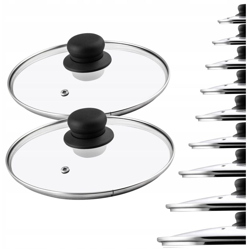 Glasdeckel Set, Topfdeckel aus Glas, 14-30cm, hitzebeständiger Deckel für Topf, Pfanne, Pfanne - Kadax