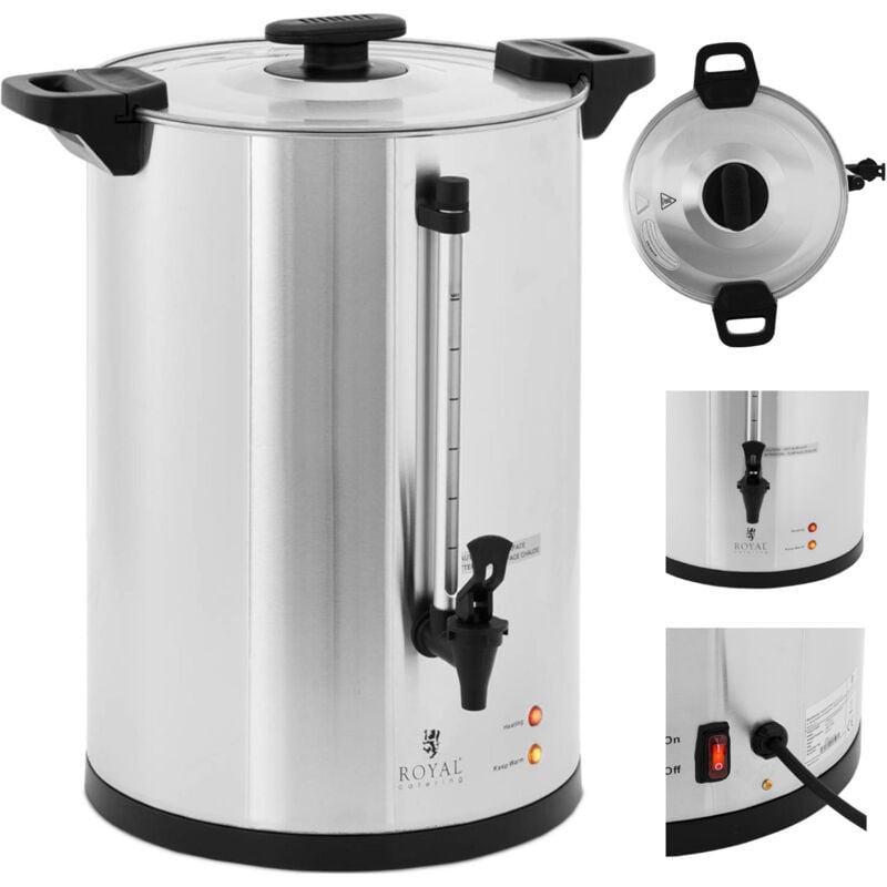 Royal Catering - Kaffeemaschine Kaffeeautomat Filterkaffeemaschine 20 l Edelstahl mit Ablasshahn