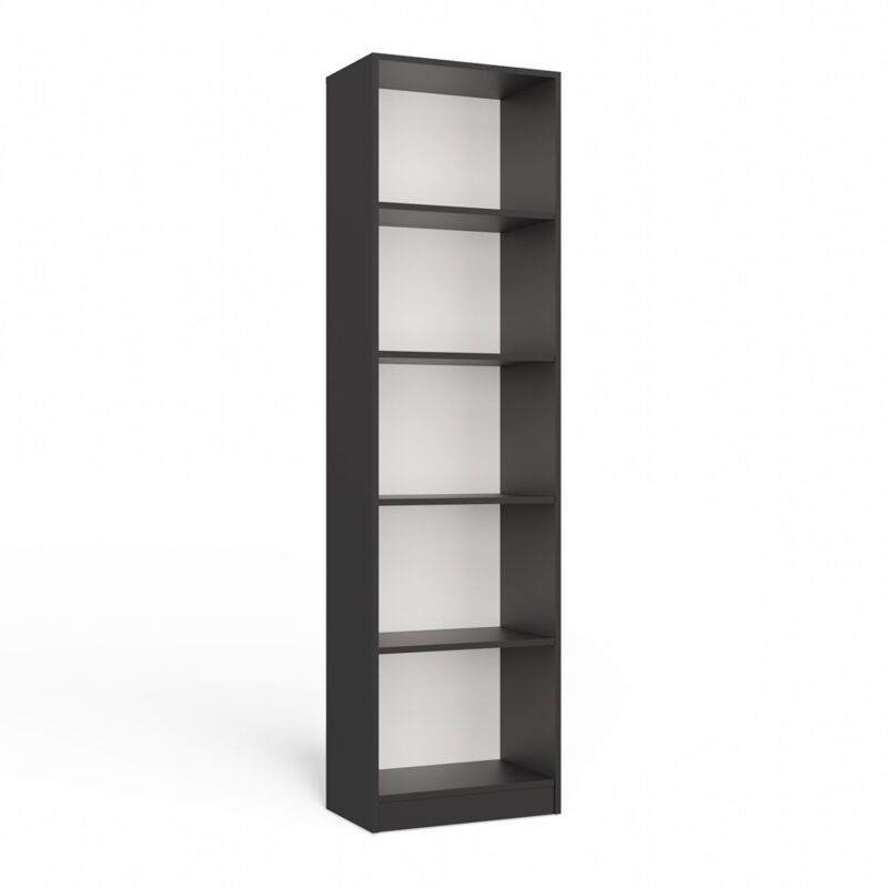 Kaffi – Bücherregal für Wohnzimmer oder Schlafzimmer – 5 Fachböden – 50 x 30 x 182 cm – Bücherregal