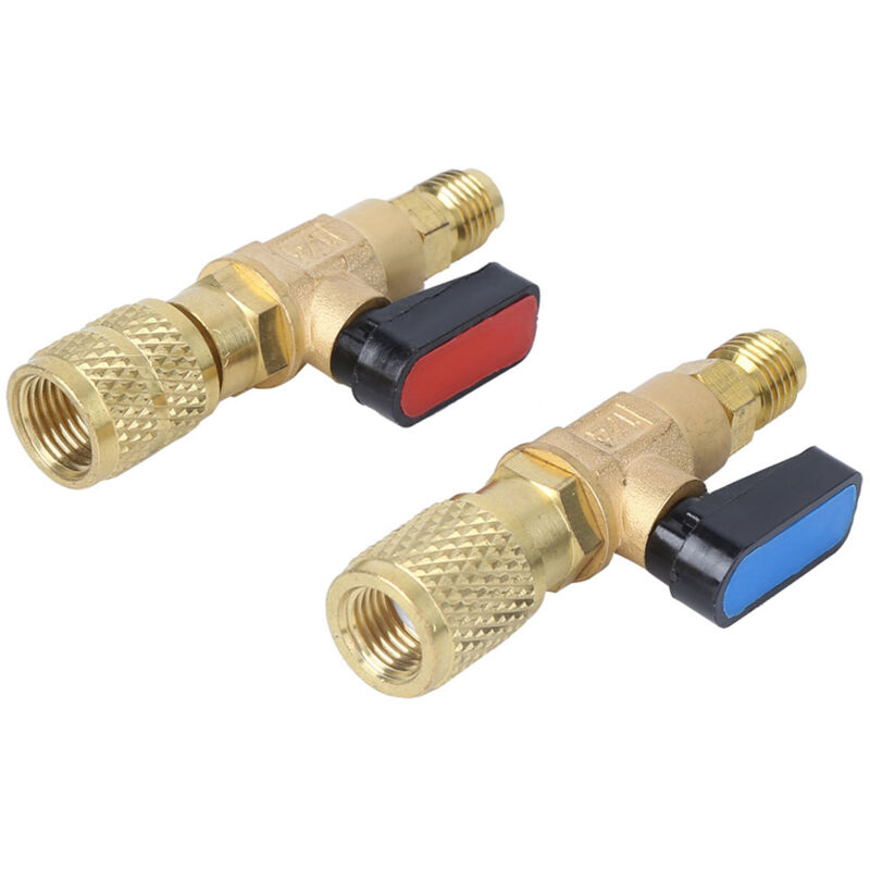 Ej.Life Klimaanlagen-Kältemittel-Kugelhahn, Gerader Absperrkugelhahn-Adapter für R22 R410A-Füllschläuche Klimaanlagen-Kältemittel-Werkzeuge