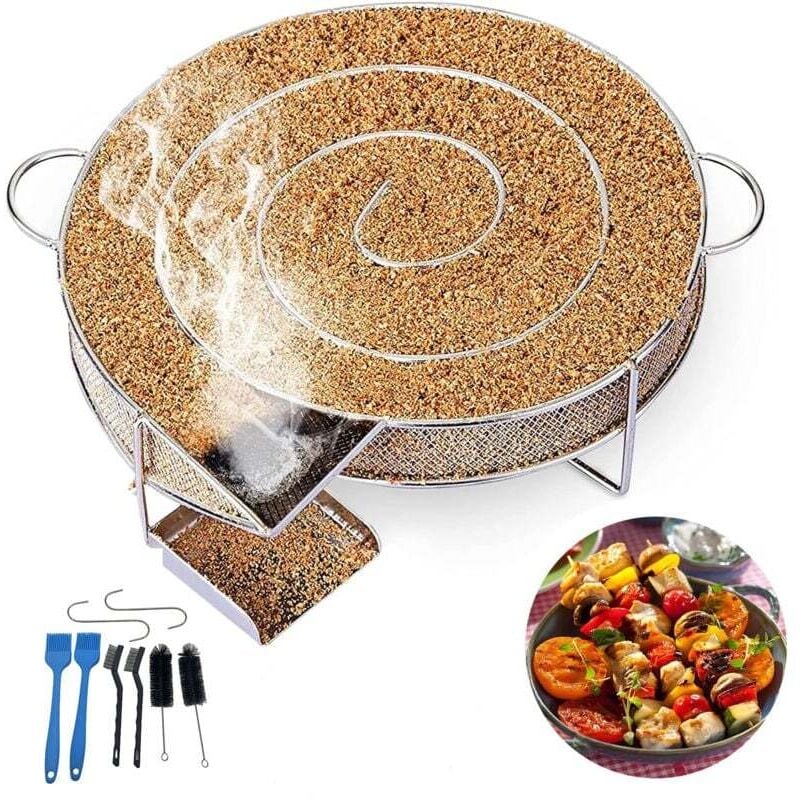 Kaltrauchgenerator, Kalträucherofen, BBQ-Räucherofen, Edelstahl-Grillräucherofen, Rauchgenerator mit Bürste und Haken, ideal zum Räuchern von